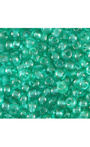 Glass seed beads 8/0 (3mm) Transparent petrol green